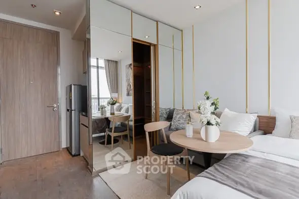 Modern studio apartment with stylish decor and cozy furnishings