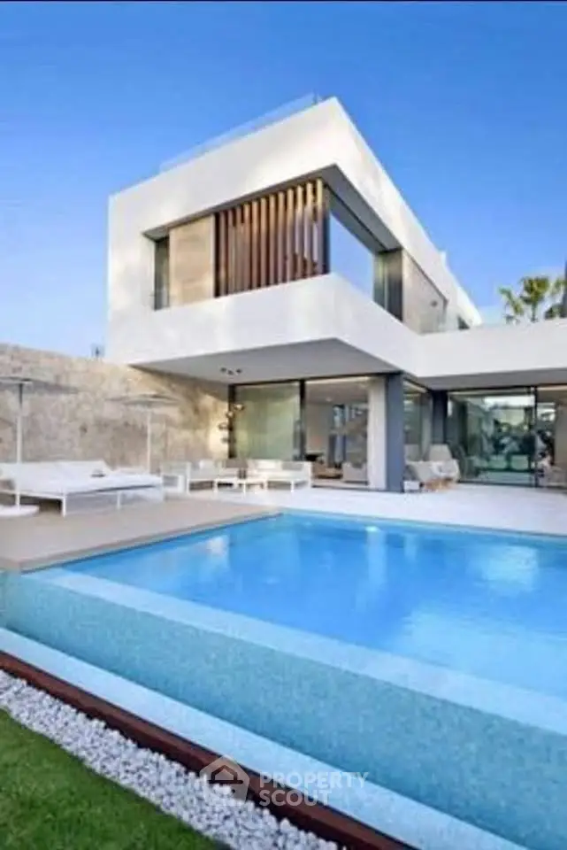 Luxurious modern villa with sleek architecture and private pool, perfect for upscale living.