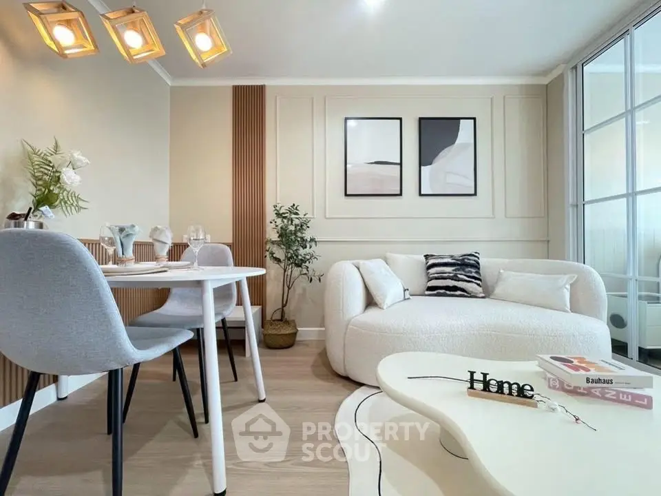 Stylish modern living room with cozy seating and elegant decor