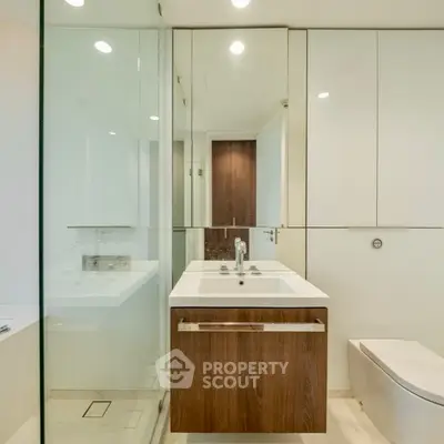 Modern bathroom with sleek design and elegant fixtures