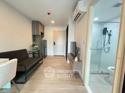 Modern apartment interior with sleek design and open layout