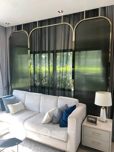 Luxurious living room with elegant sofa and stylish decor