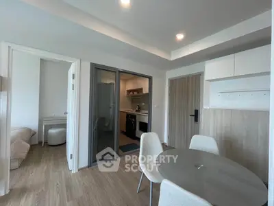 Modern apartment interior with open layout and stylish furniture