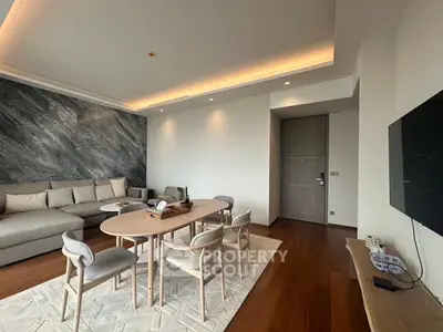Luxurious modern living room with elegant furniture and stylish decor