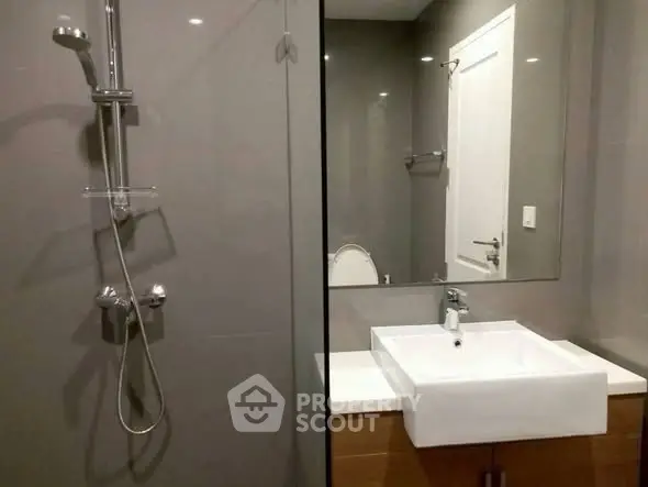 Modern bathroom with sleek fixtures and elegant design