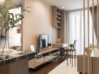 Modern living room with stylish decor and natural light