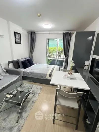 Modern studio apartment with stylish decor and natural light