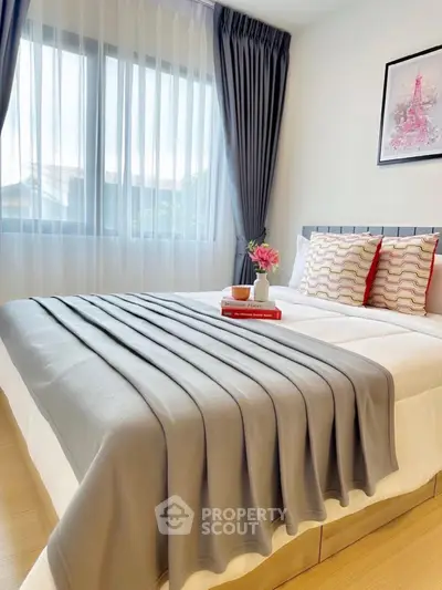 Cozy bedroom with elegant decor and natural light