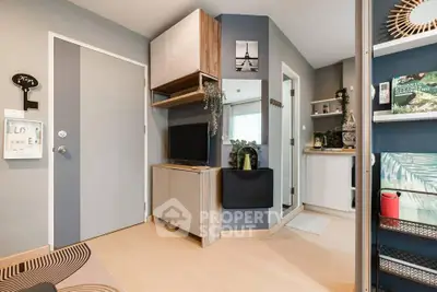 Modern living room with stylish decor and natural light