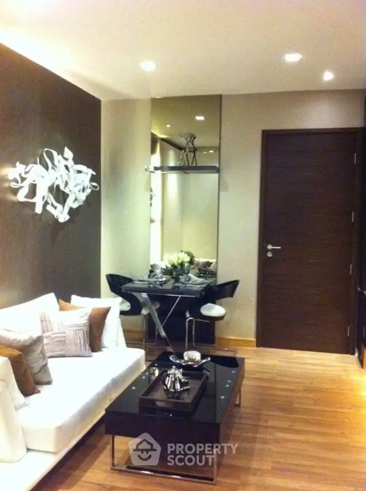 Stylish modern living room with elegant decor and cozy seating area