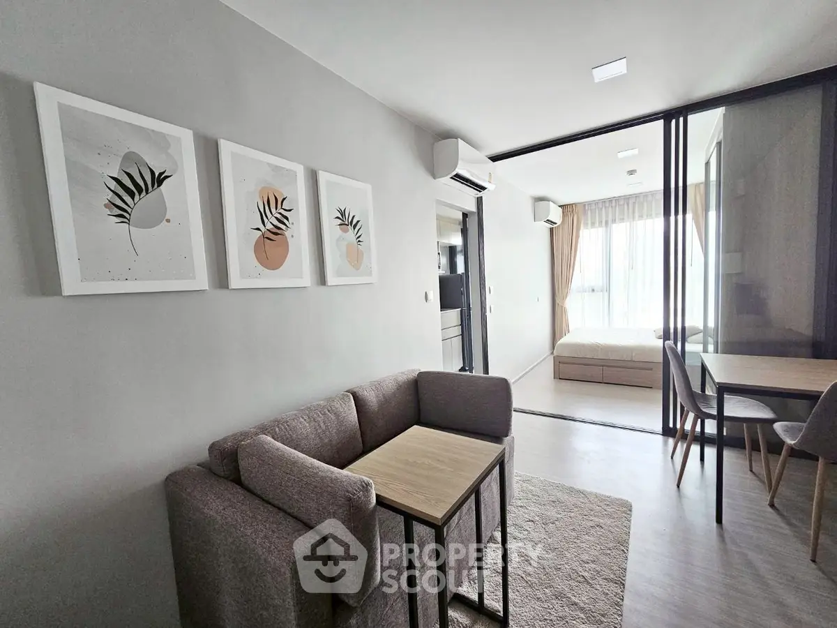Modern studio apartment with stylish decor and open layout