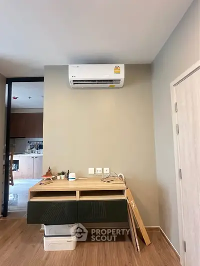 Modern interior with air conditioning and stylish furniture in a cozy living space.