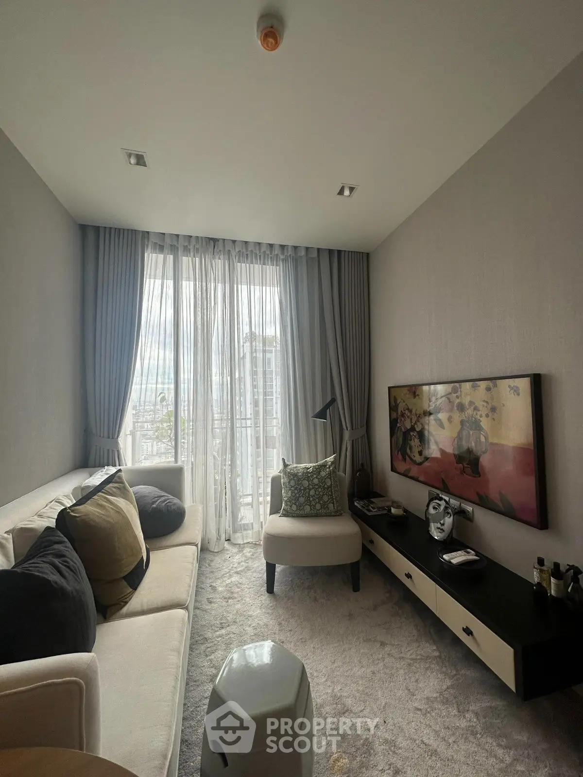 Chic modern living room with elegant decor and natural light