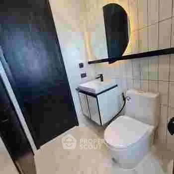 Modern bathroom with sleek design and contemporary fixtures