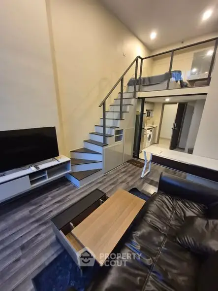 Modern loft apartment with mezzanine bedroom and stylish living area