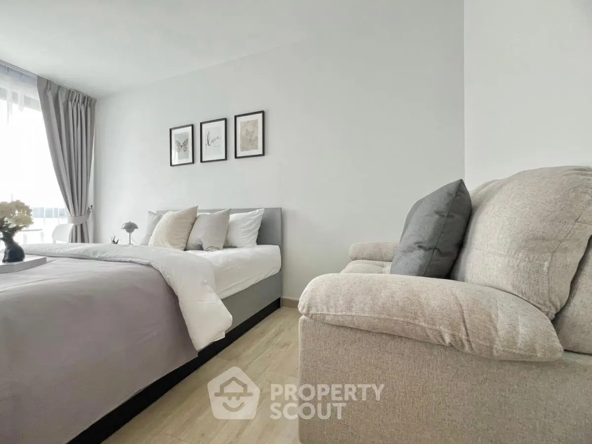 Modern bedroom with cozy bed and stylish decor