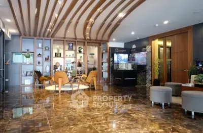 Luxurious modern living room with elegant decor and marble flooring