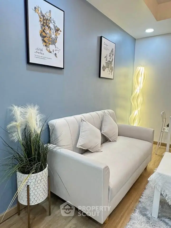 Modern living room with stylish sofa and elegant decor