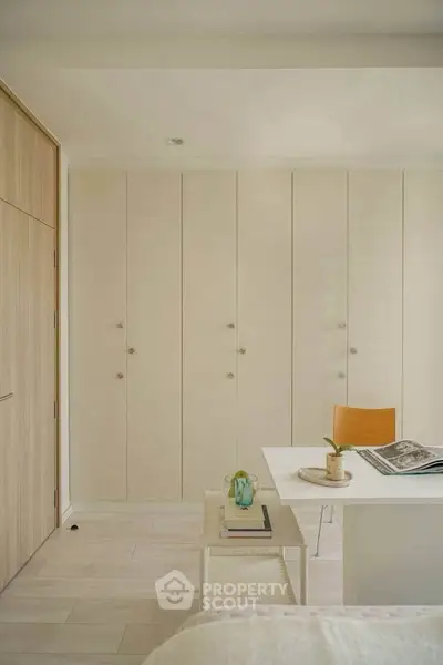 Modern study room with sleek design and minimalist furniture