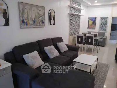 Stylish living room with modern decor and cozy seating area