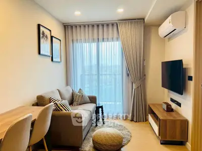 Cozy modern living room with stylish decor and natural light