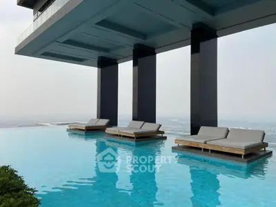 Luxurious rooftop infinity pool with stunning city view and modern architecture.