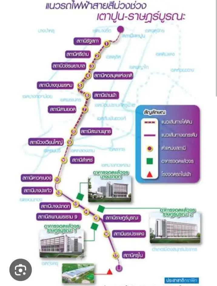 Map showing real estate locations along a transit line with station markers and property images.