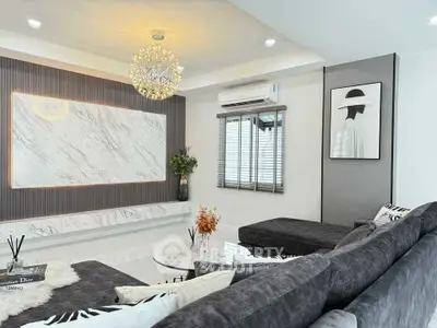 Luxurious modern living room with elegant decor and stylish furniture