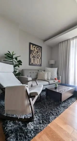 Elegant living room with modern furniture and cozy decor