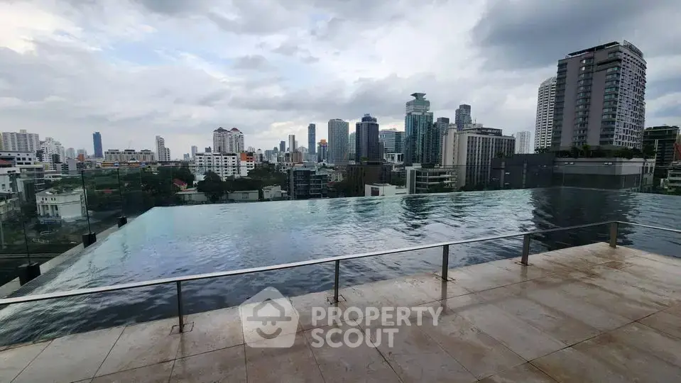 Stunning rooftop infinity pool with breathtaking city skyline views.