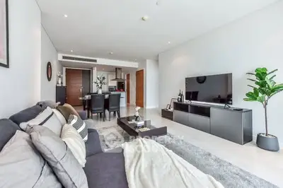 Spacious modern living room with sleek decor and open layout