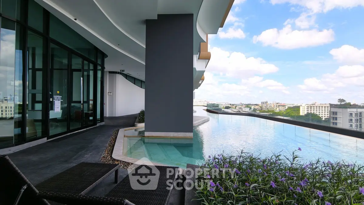 Luxurious rooftop infinity pool with stunning city views and modern architecture.
