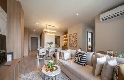 Luxurious modern living room with elegant decor and spacious dining area