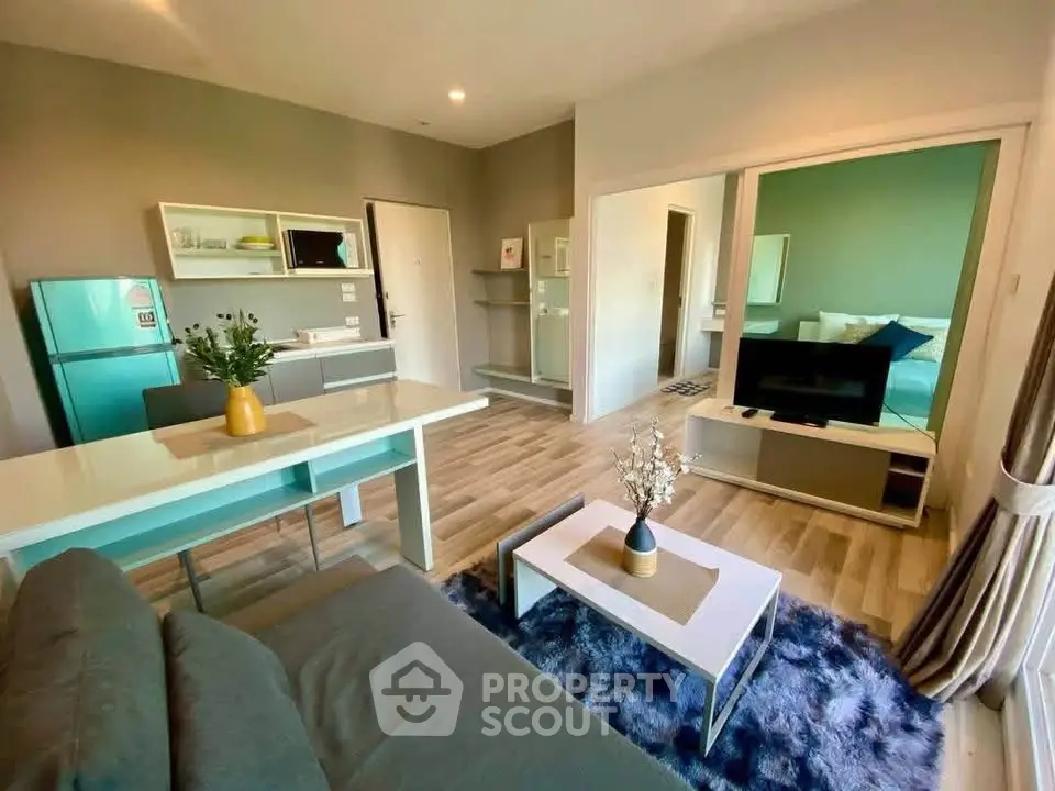 Modern living room with stylish decor and open layout