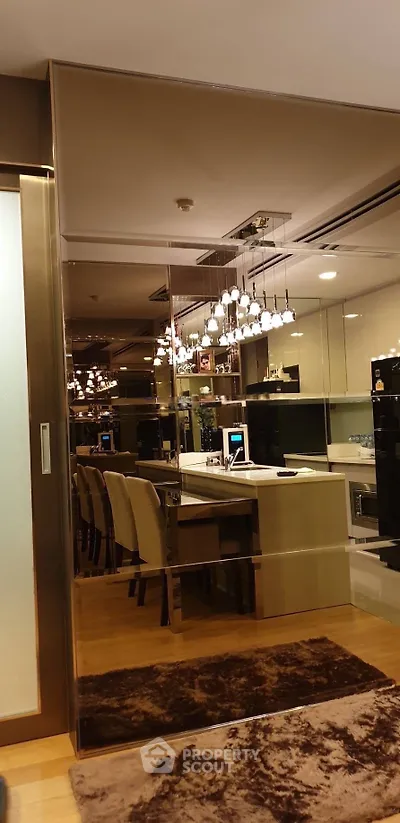 Luxurious modern kitchen with elegant lighting and sleek design