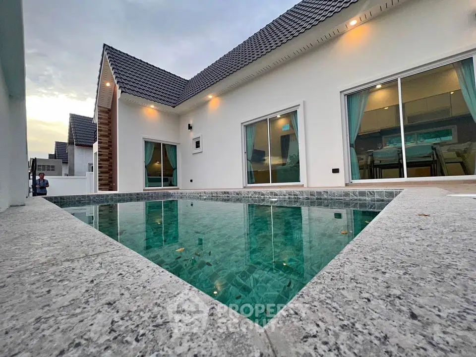 Modern villa with private pool and elegant exterior design