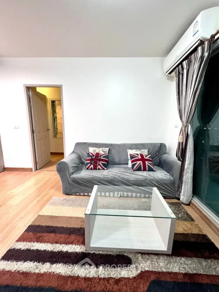 Stylish living room with cozy sofa and modern decor