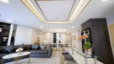 Luxurious modern living room with elegant decor and spacious seating area