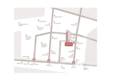 Map showing prime real estate location near BTS stations and amenities