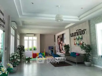 Spacious modern living room with play area and elegant decor