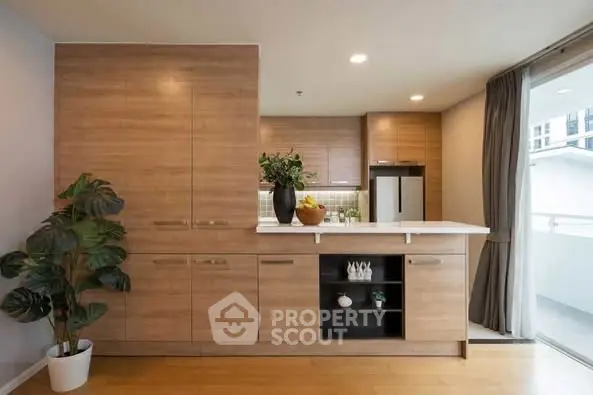 Modern kitchen with wooden cabinets and sleek design