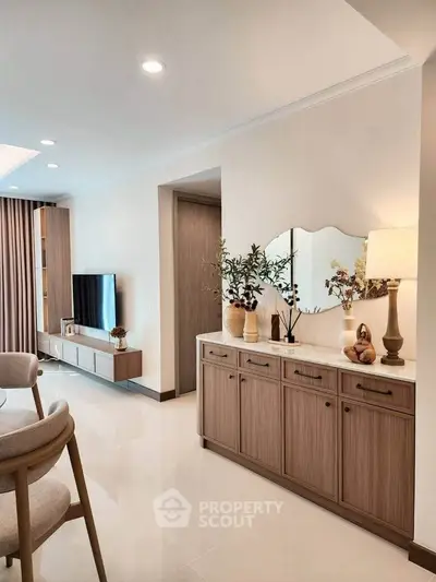 Elegant living room with modern decor and stylish furniture