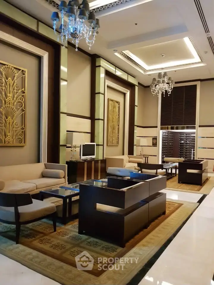 Luxurious living room with elegant decor and modern furniture in a high-end property.