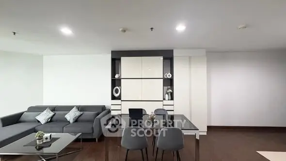 Modern living room with sleek furniture and elegant decor