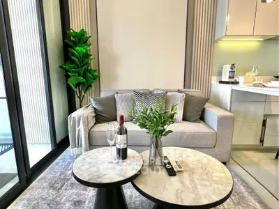 Modern living room with stylish decor and cozy seating area