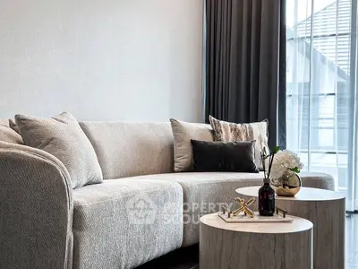 Elegant living room with modern sofa and stylish decor