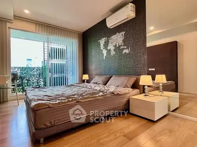 Luxurious modern bedroom with elegant decor and natural light