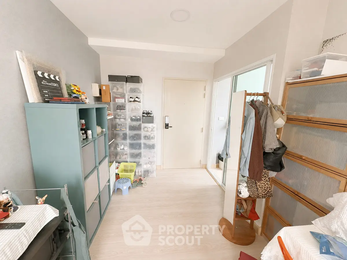 Cozy entryway with organized storage and modern decor