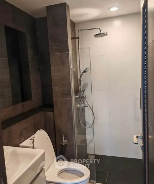 Modern bathroom with sleek shower and contemporary design