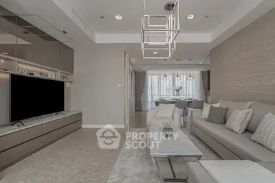 Luxurious modern living room with elegant decor and spacious layout